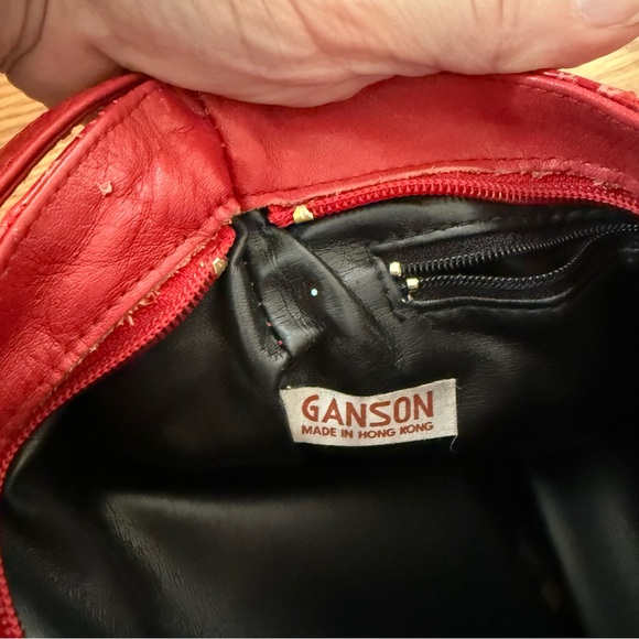 Vintage‎ Ganson cherry Red Snakeskin Shoulder Bag - Picture 7 of 12